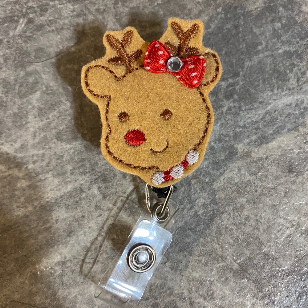 Reindeer Felt Badge Reel